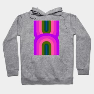 Pink and Green Double Rainbow Arc Hoodie
